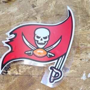 Buccaneers Red Flag Skull Decal